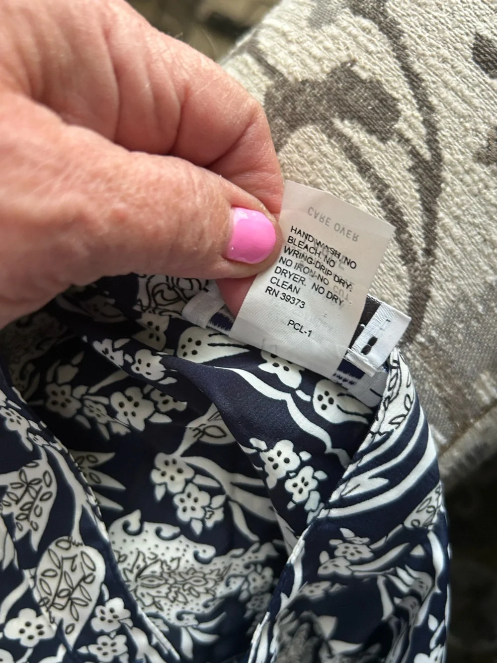 Oscar de la Renta/Saks Fifth Avenue Vintage Navy and White Floral Swim Cover-Up